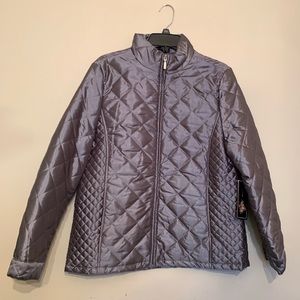 Women’s Pewter Metallic Light Puffer Jacket NWT